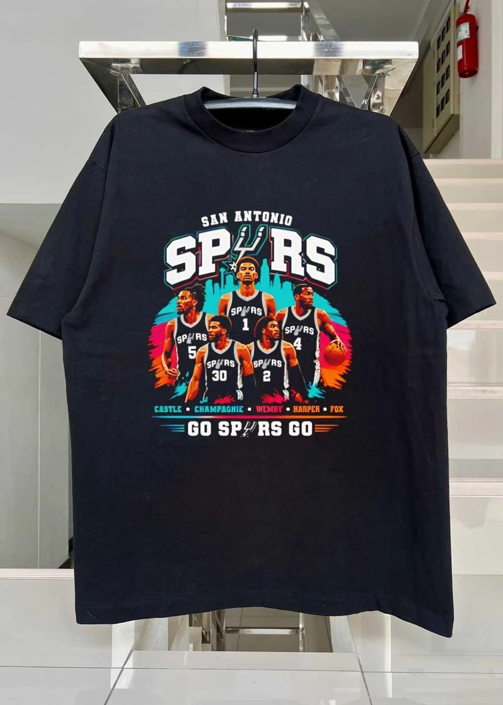 San Antonio Spurs T-Shirt Go Spurs Go Castle Champagnie Wemby Harper Fox