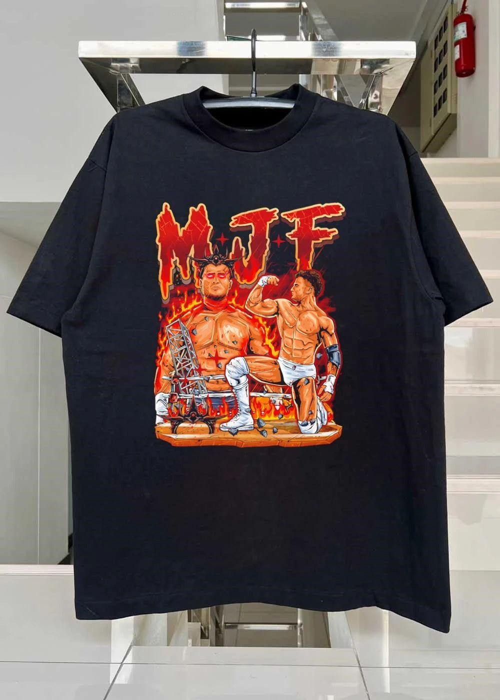 MJF Fiery Devil Dual Persona Wrestling Shirt