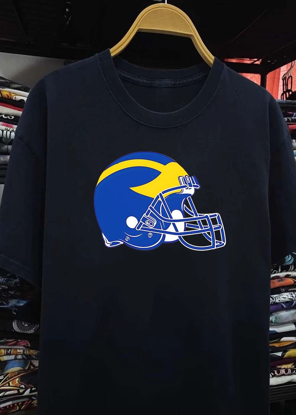 Michigan Wolverines American Football helmet shirt