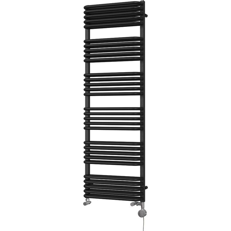 Crossmoor – Black Dual Fuel Towel Rail H1533mm x W500mm Thermostatic