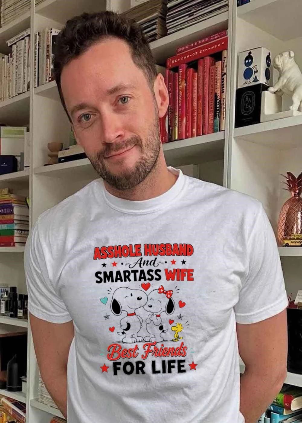 Asshole Husband and Smartass Wife Best Friends for Life Peanuts T-Shirt