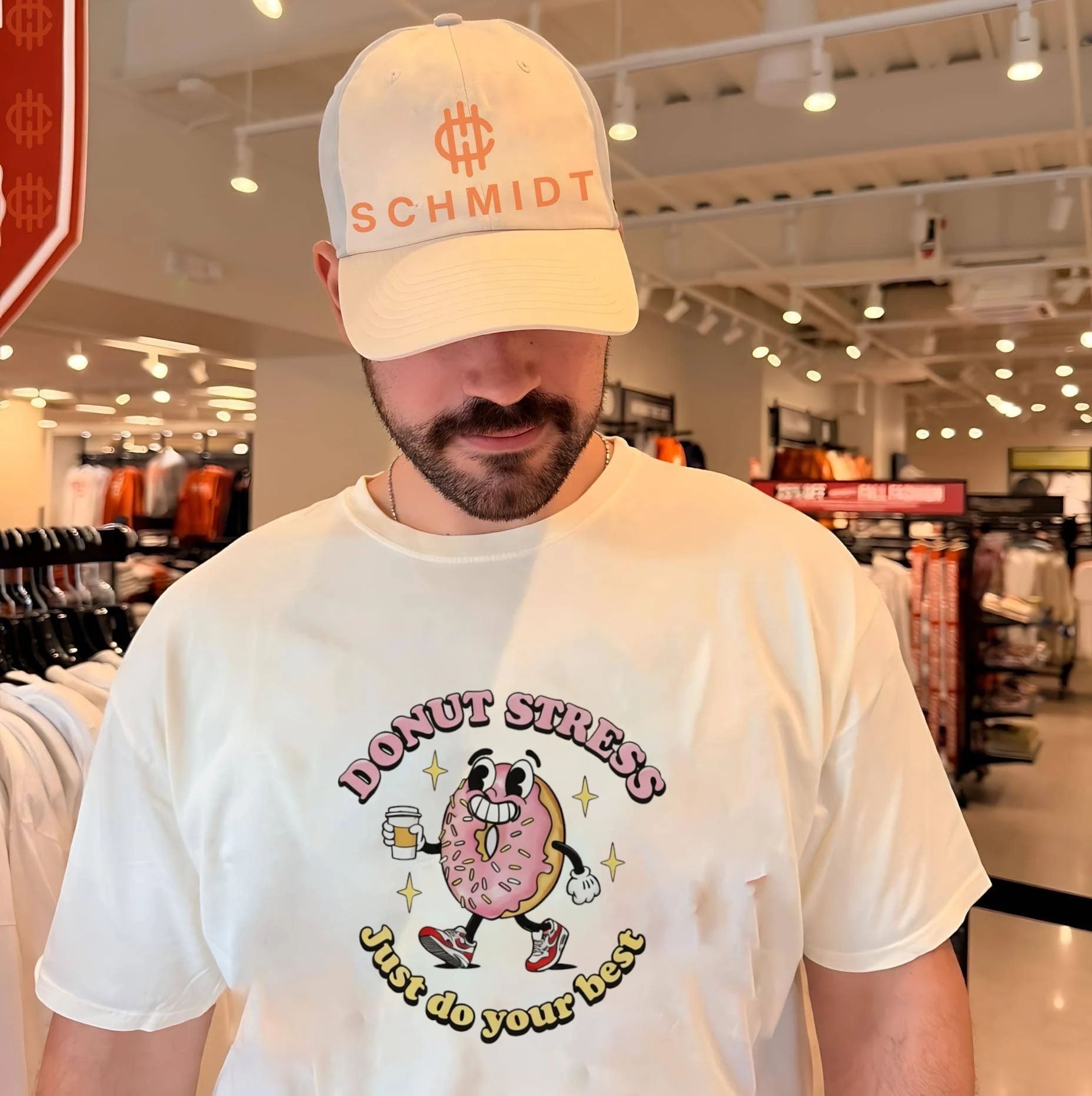 Donut Stress Just Do Your Best Retro Cartoon Graphic shirt