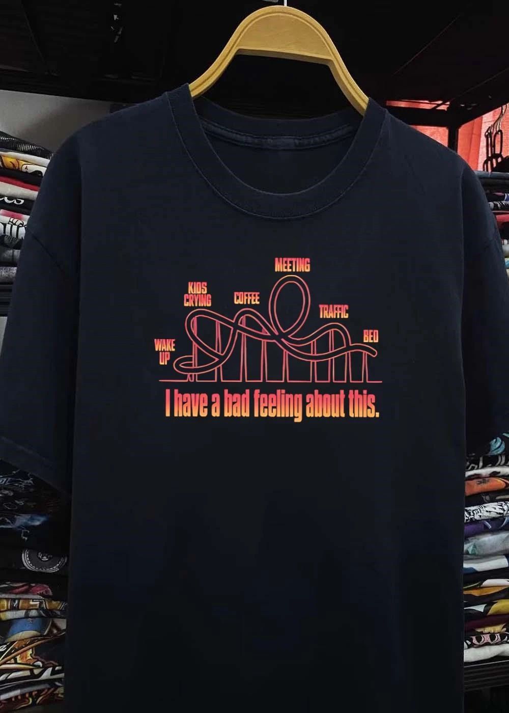 Daily Routine Roller Coaster Wake Up Kids Crying Coffee Meeting Traffic Bed T-Shirt