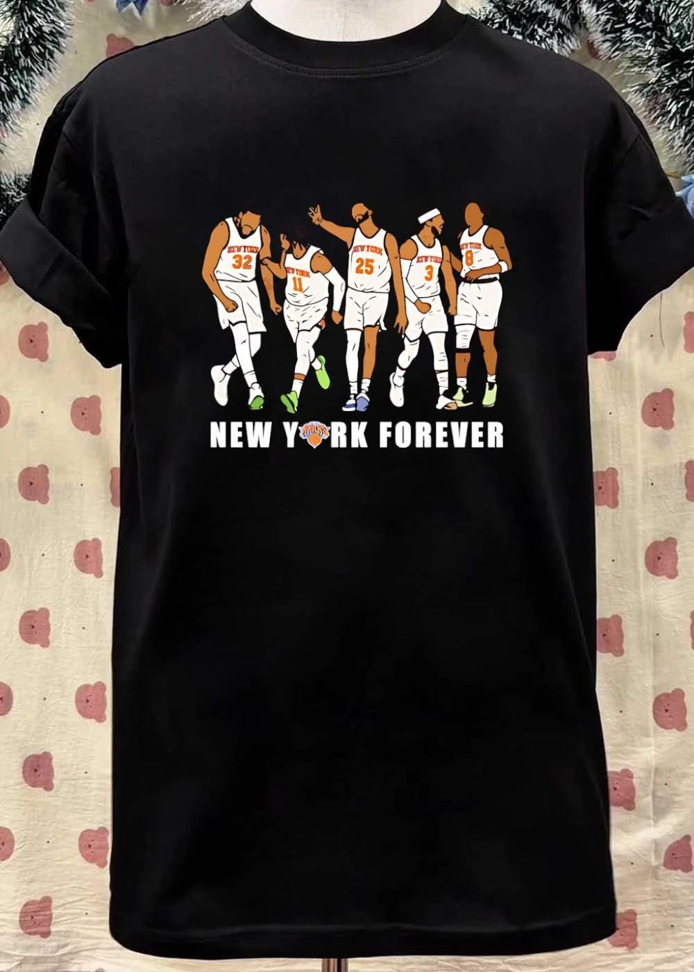 Knicks Fan Apparel Five New York Players Celebrating New York Forever T-Shirt