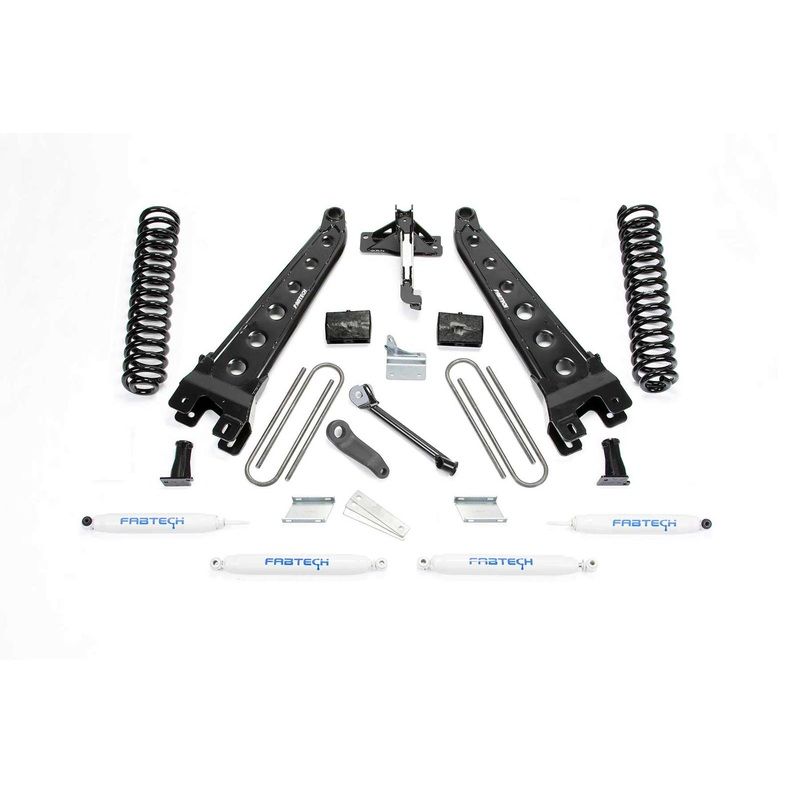 Fabtech 4″ Radius Arm System w/Performance Shocks Kit for 2008-2016 Ford F250 Super Duty 4WD w/4″ lift