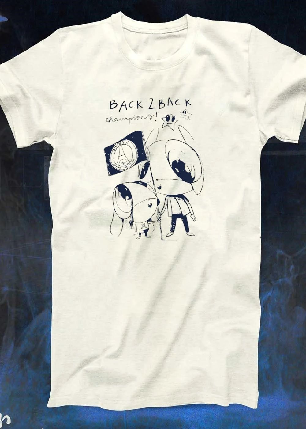 Back 2 Back Champions PSG Rabbit Mascot T-Shirt