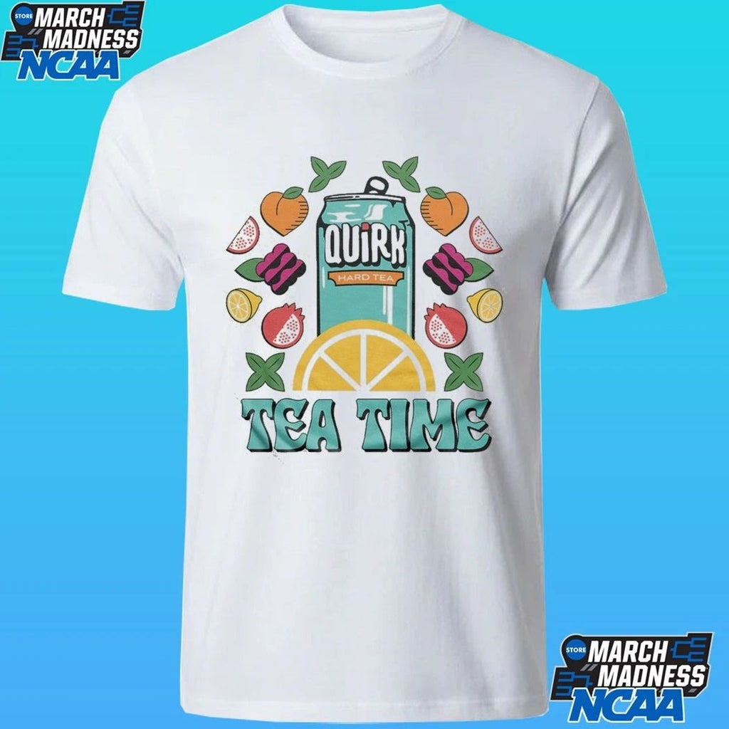 Boulevard Quirk Tea Time White & Teal Ringer Shirt