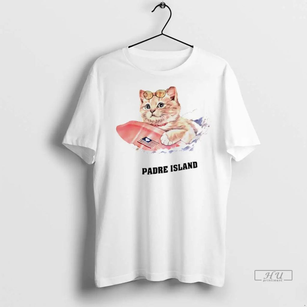 Officials Cat Surfing Padre Island T Shirts