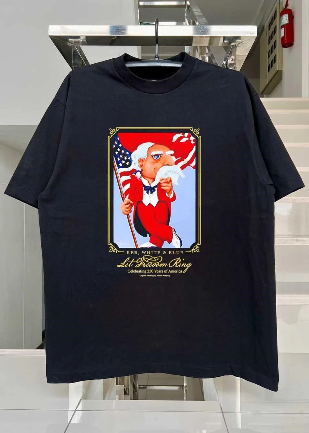 Judson Ridgway Uncle Sam Pointing REB WHITE BLUE Let Freedom Ring 250 Years Shirt