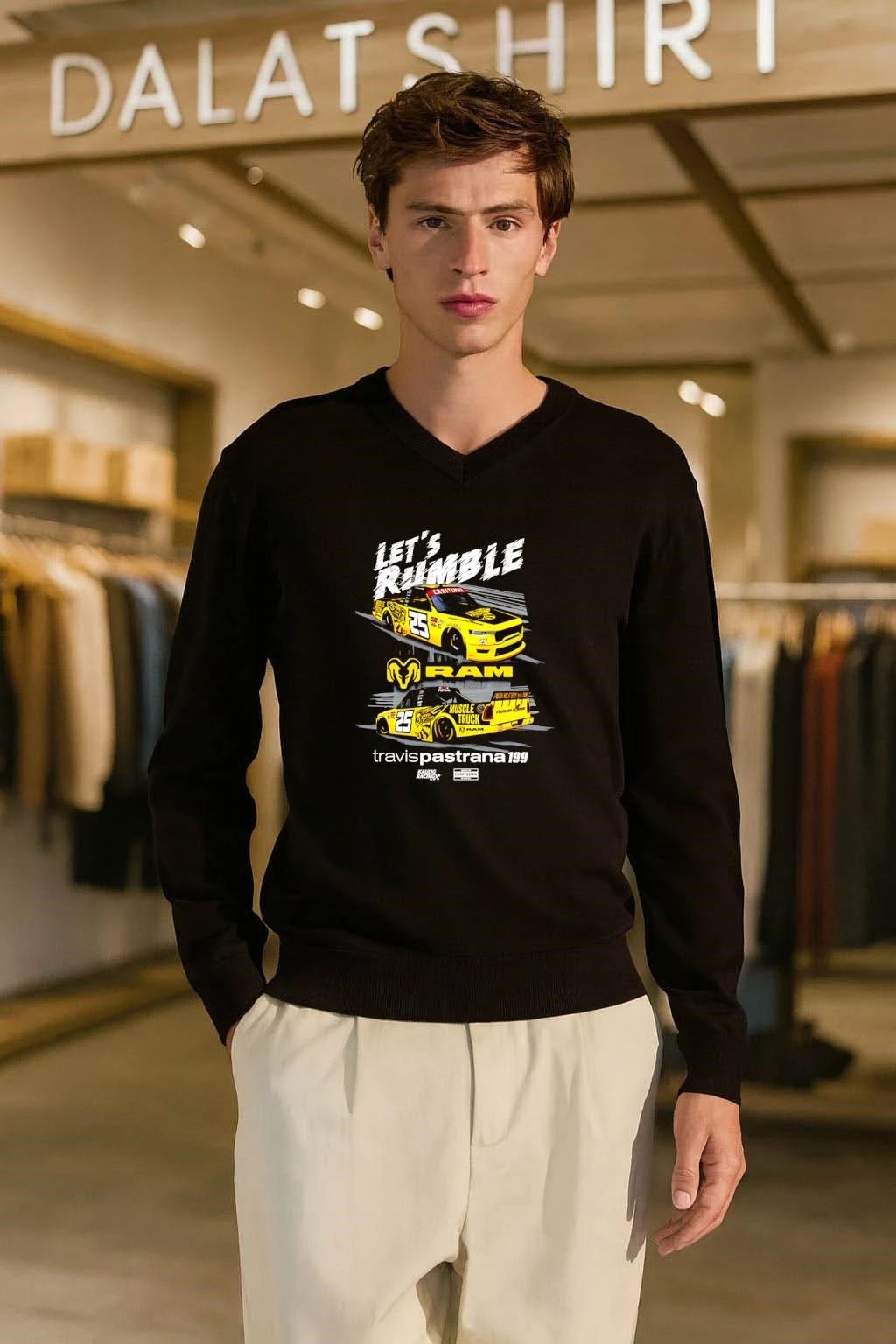 Let’s Rumble Travis Pastrana 25 RAM Muscle Truck Racing T-Shirt