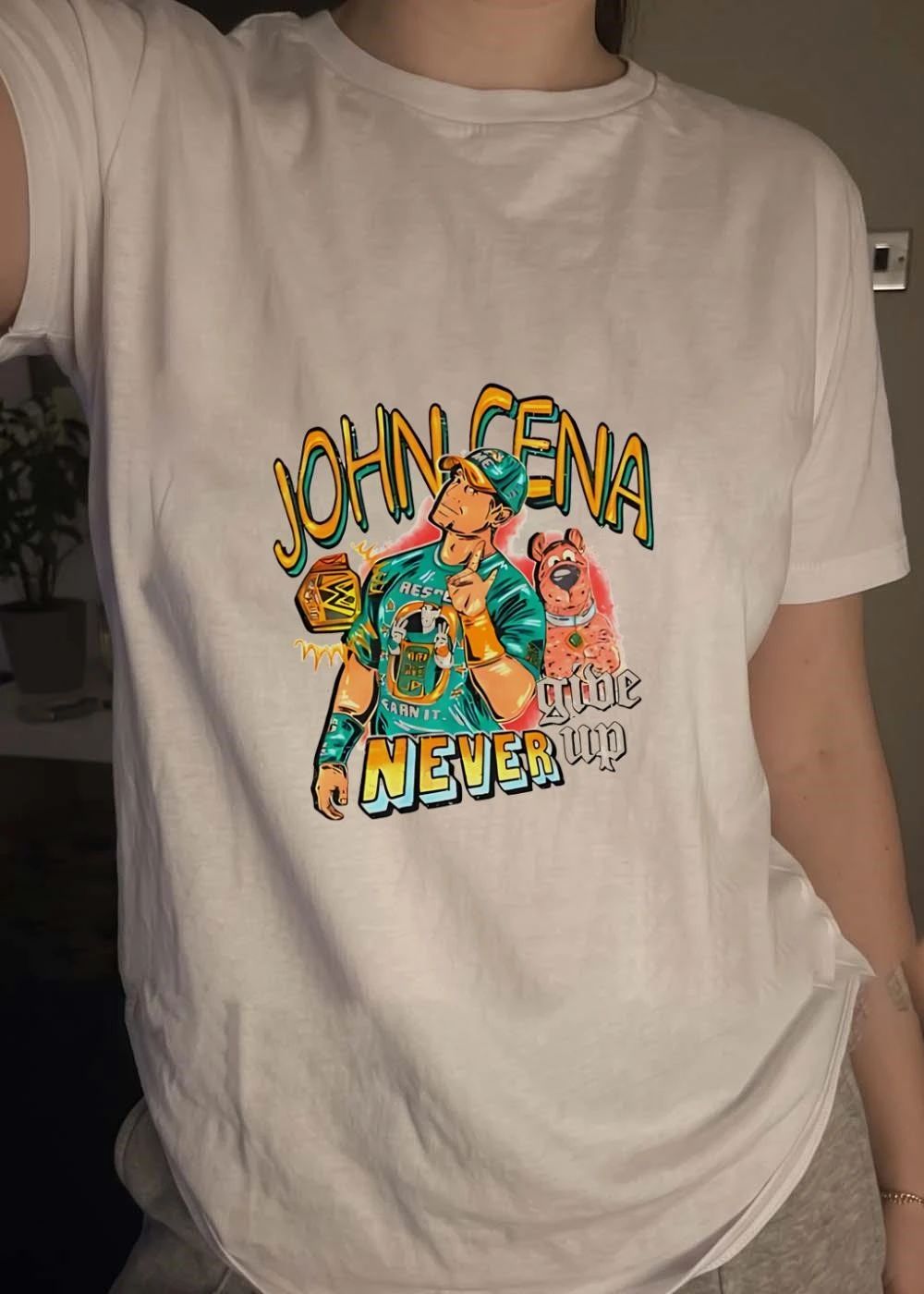 John Cena never give up Scooby Doo shirt