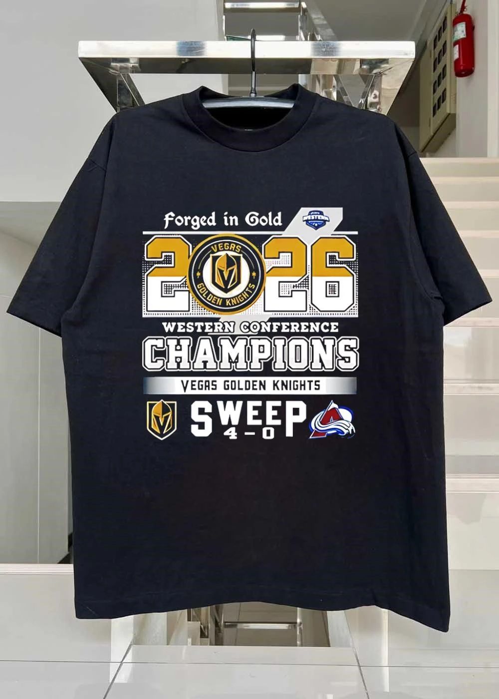 Forged in Gold, Western Conference Champions, Sweep 4-0 Vegas Golden Knights Shirt