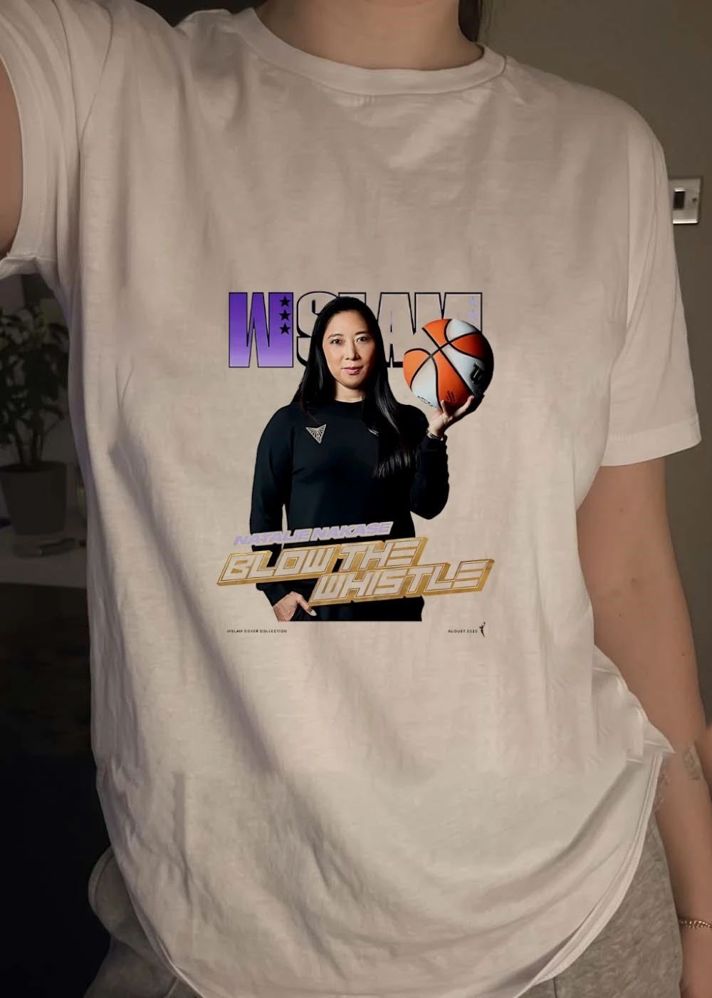 WSLAM Cover Collection Natalie Nakase Blow the Whistle Las Vegas Aces T-Shirt