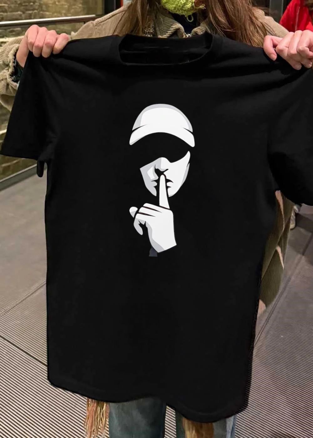 Quiet Please Man Hushing Gesture T-Shirt