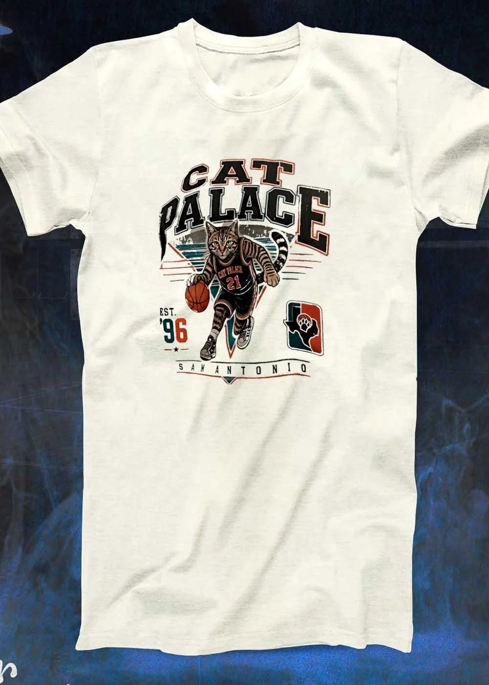 Est 96 Cat Palace San Antonio Basketball Player T-Shirt