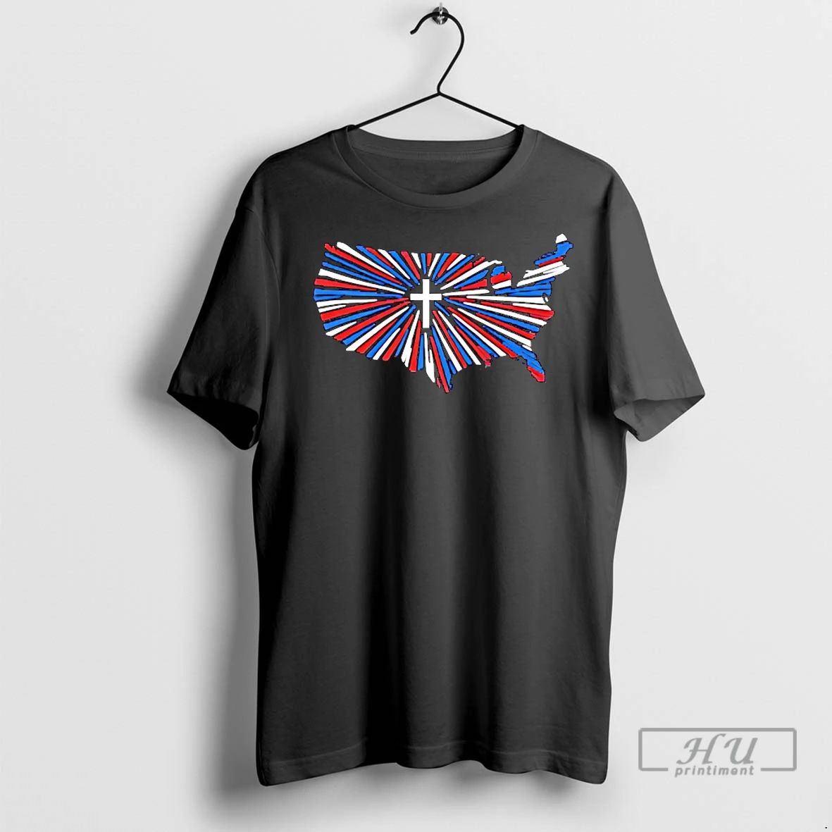 Officials Godly America Jesus Crosses Us Flag T Shirt