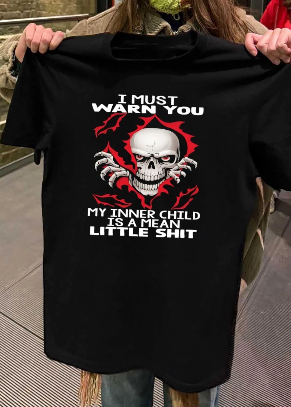 Mean Little Shit Skull Warning T-Shirt