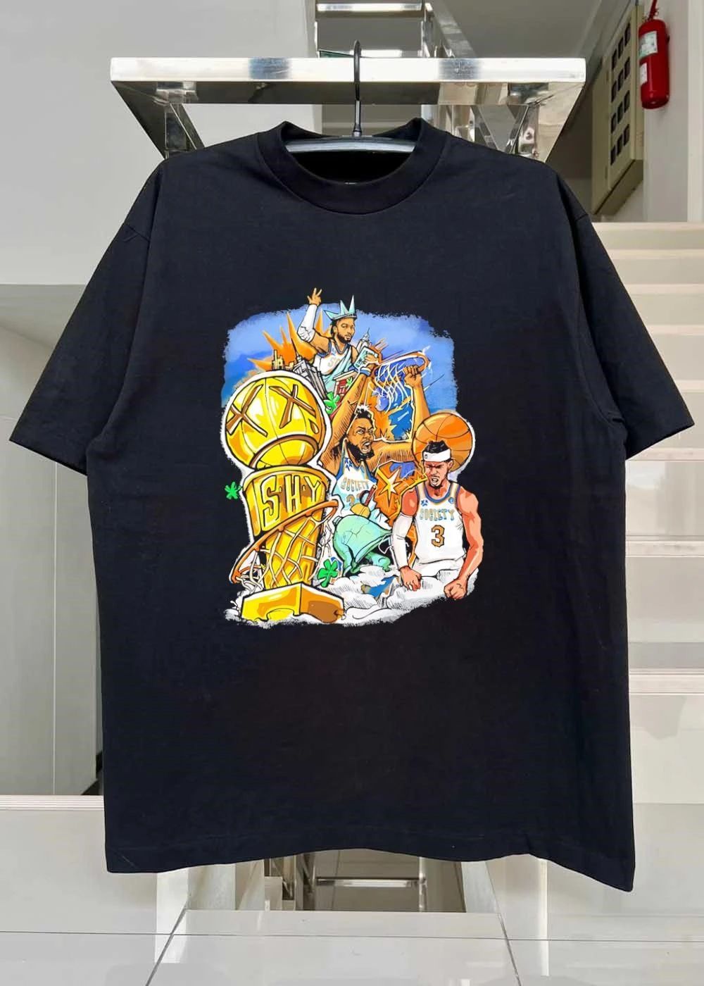 IS HY Knicks Player Mashup Graphic Print Crewneck T-Shirt