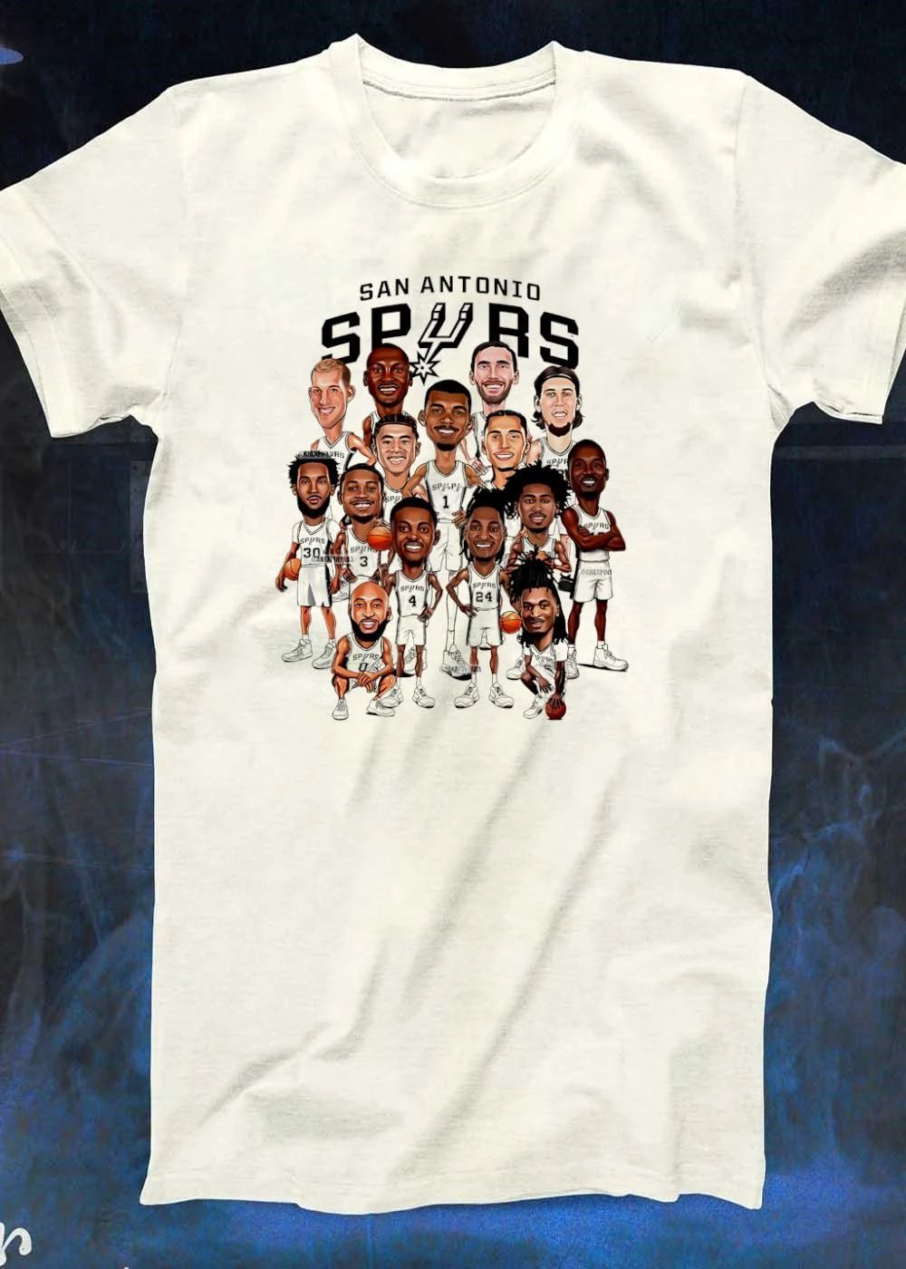 San Antonio Spurs 2024 Roster Caricature Players Shirt
