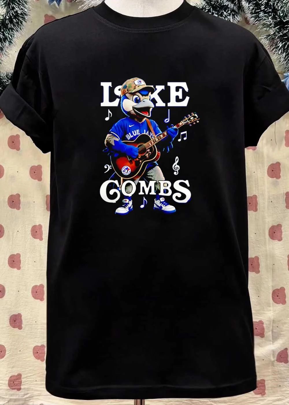 Ace The Mascot Playing Acoustic Guitar Luke Combs Blue Jays T-Shirt