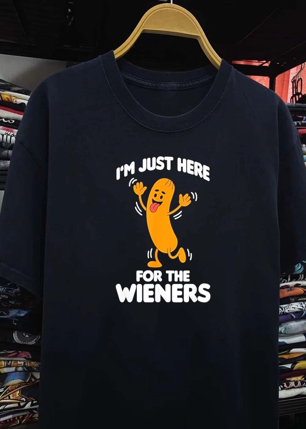 Dancing hot dog sausage food party I’m just here for the wieners shirt