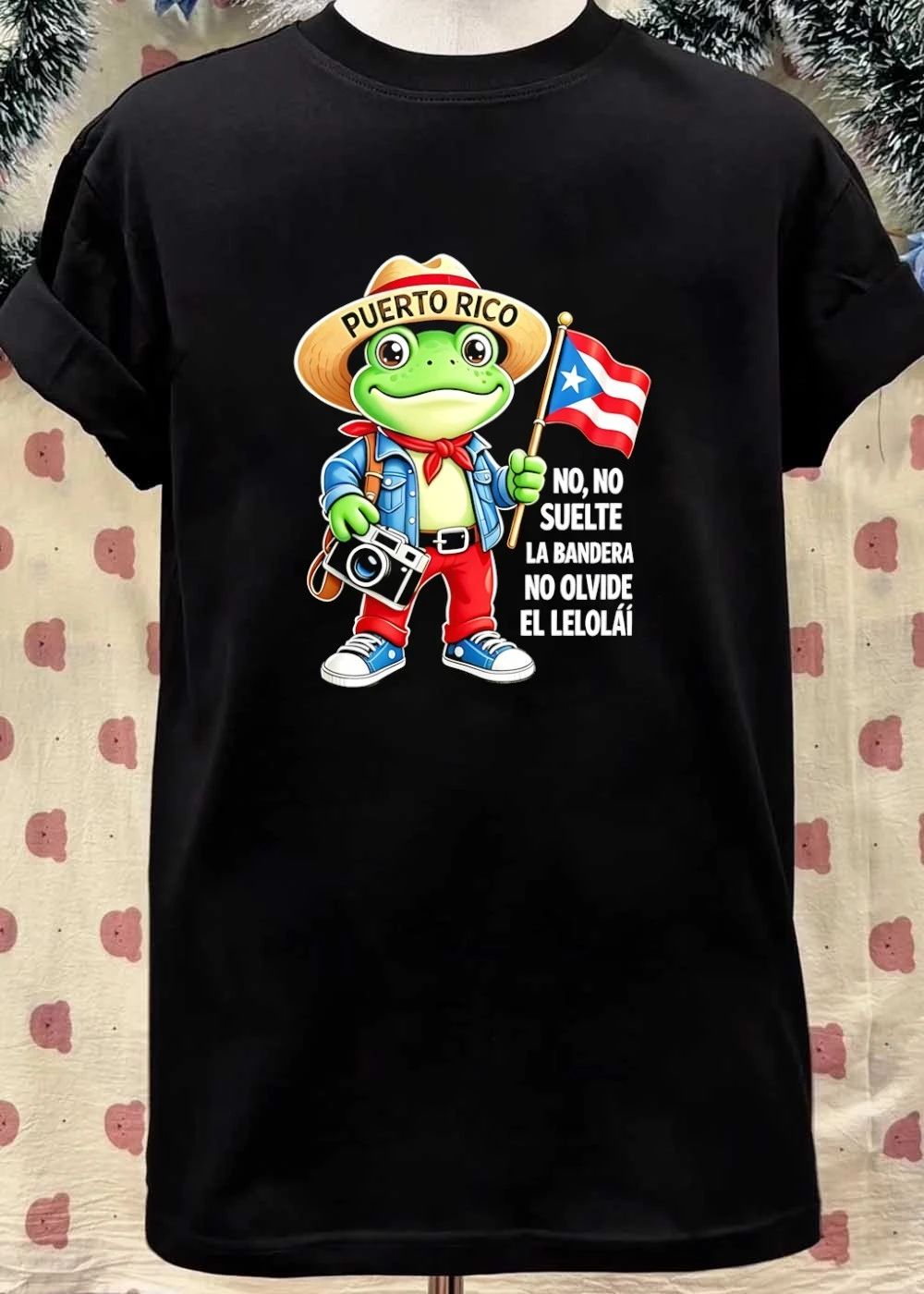 Frog puerto rico no no suelte la bandera no olvide el lelolai shirt