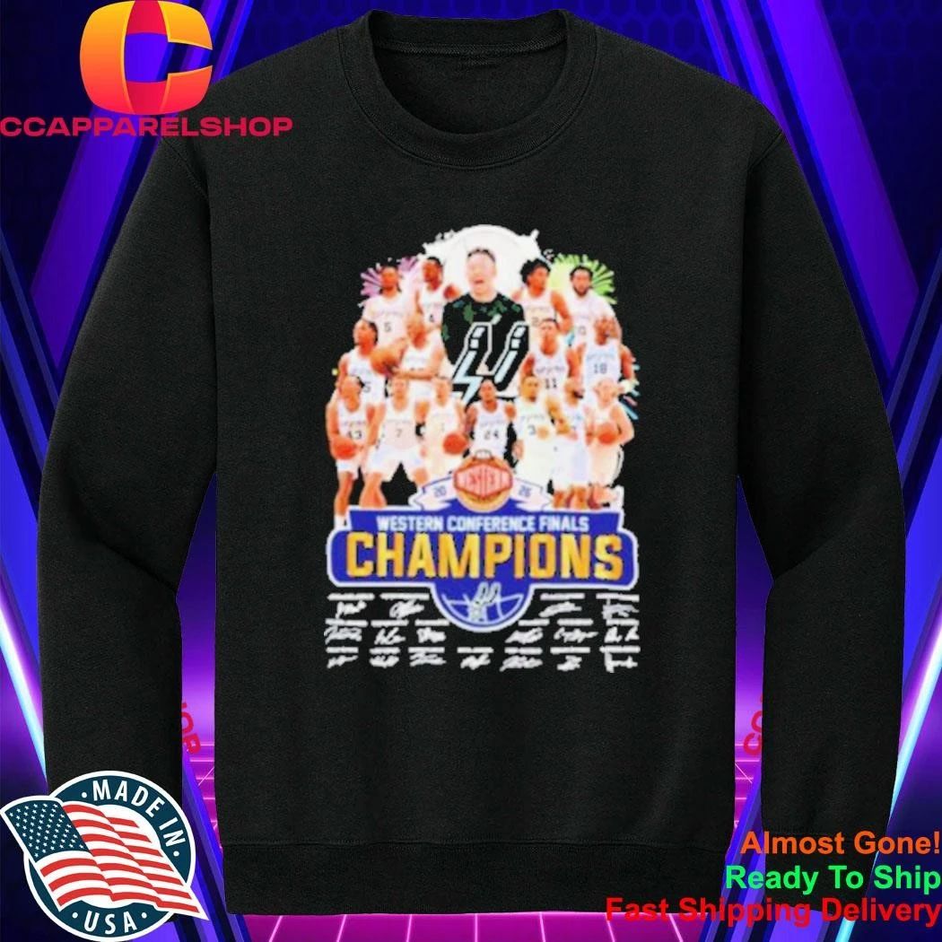 San Antonio Spurs Basketball Western Conference Champions 2026 signatures Shirt