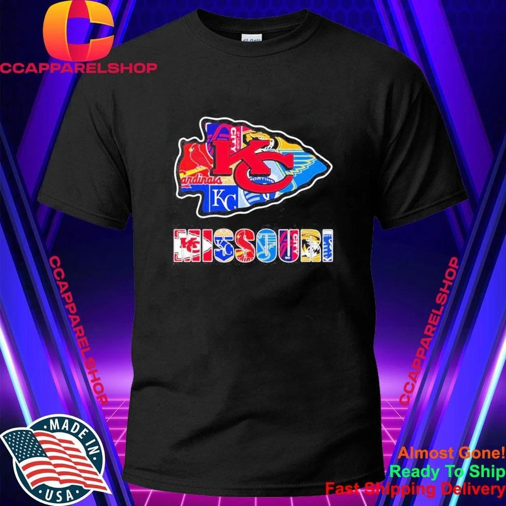 Mo Chiefs Royals Cardinals Blues Sporting Arrowhead Logo Shirt