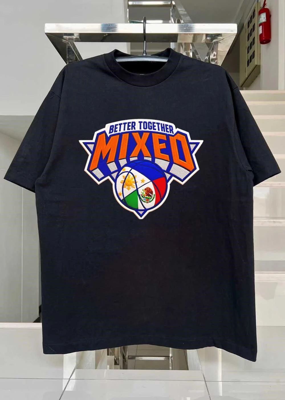 Better Together, Philippines and Mexico Flags Basketball Team Mixed T-Shirt