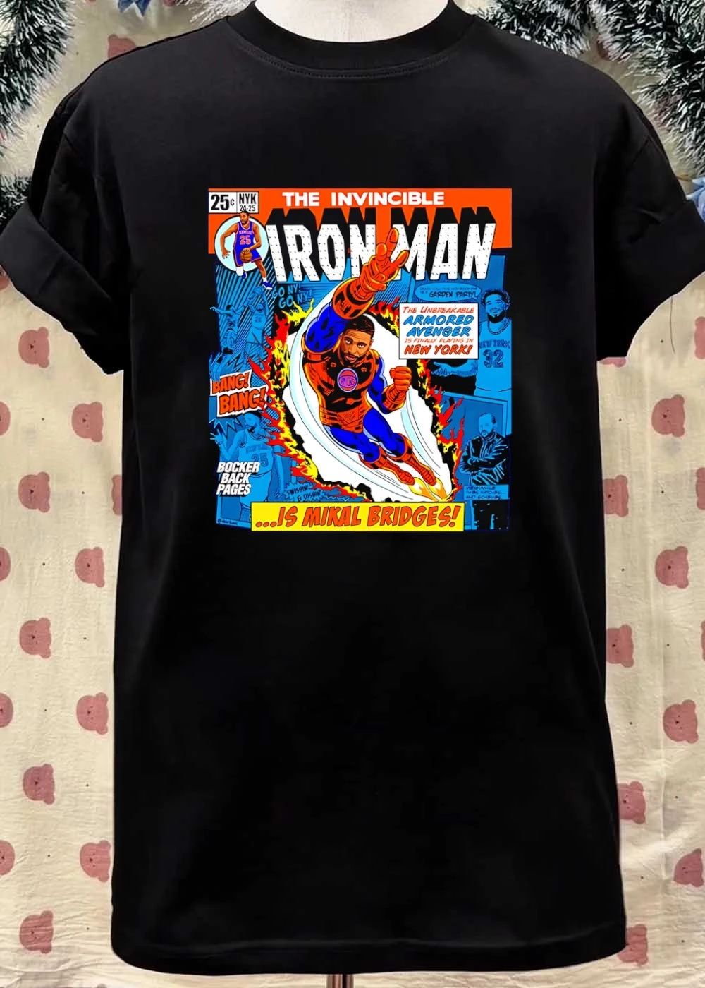 Knicks Fan Art] Mikal Bridges The Invincible Iron Man Garden Party Shirt