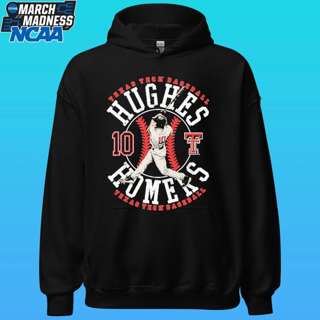 Hughes Homers 10 Texas Tech Red Raiders Baseball Shirt