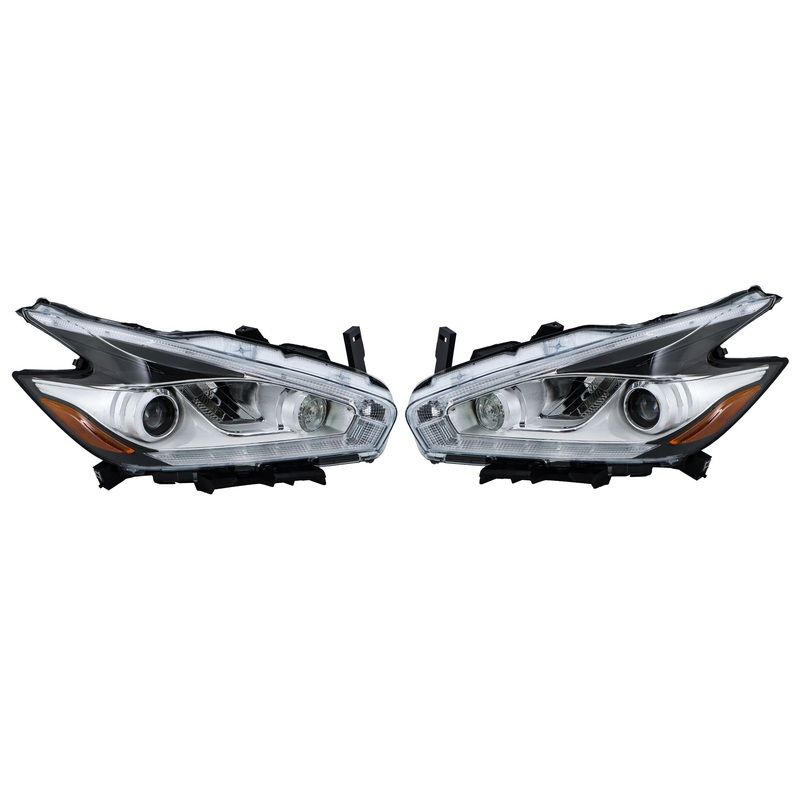 Labwork Left+Right Side Headlamps For 2015-2018 Nissan Murano Clear LED W/DRL