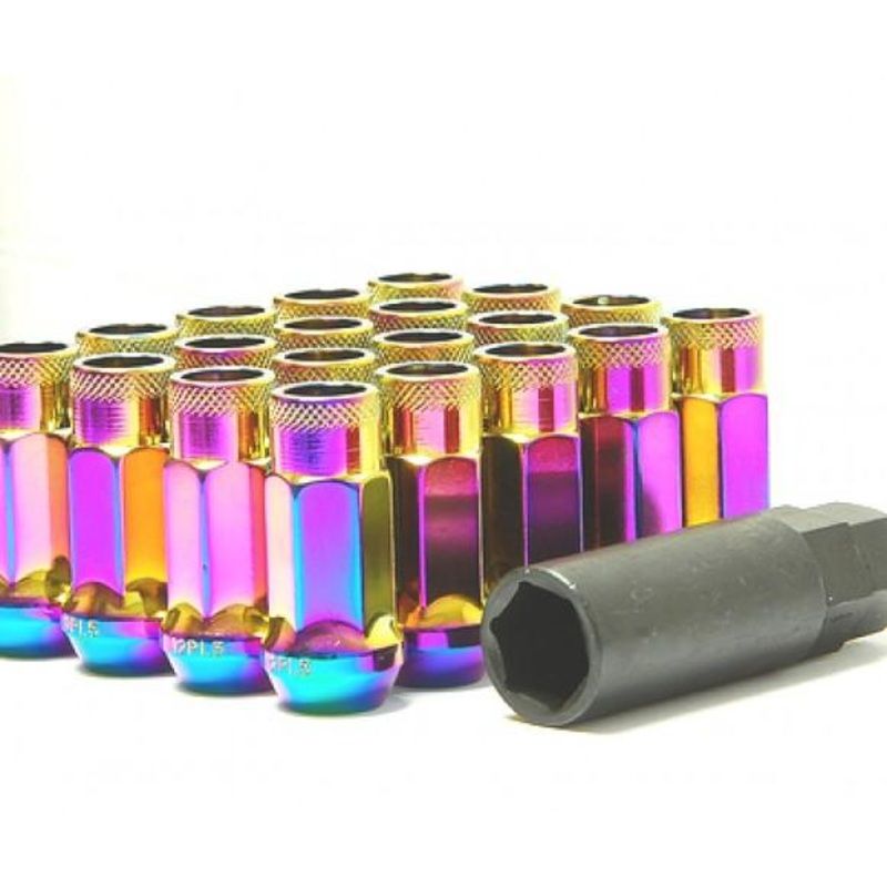 Wheel Mate Muteki SR48 Open End Locking Lug Nut Set of 4 – Burning Blue Neon 12×1.50 48mm