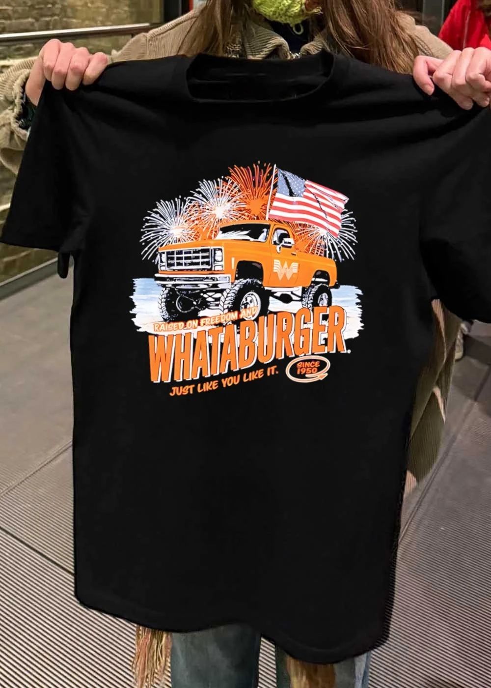 Whataburger Raised on Freedom and Since 1950 pickup truck fireworks shirt