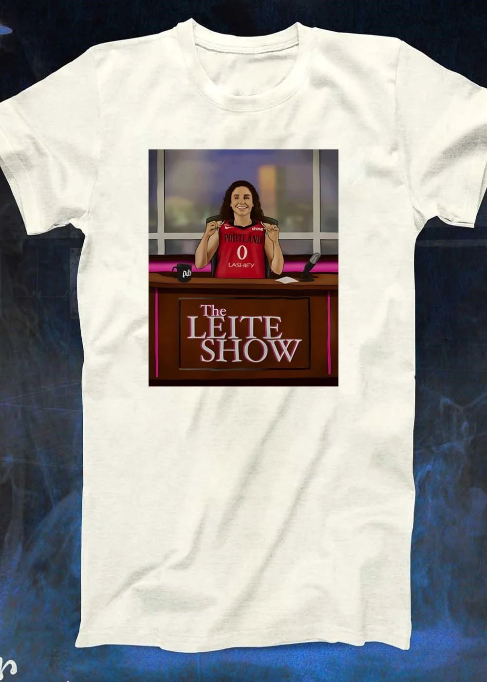 PDX The Leite Show Portland 0 Lashify Chime Athlete Holding Jersey Shirt