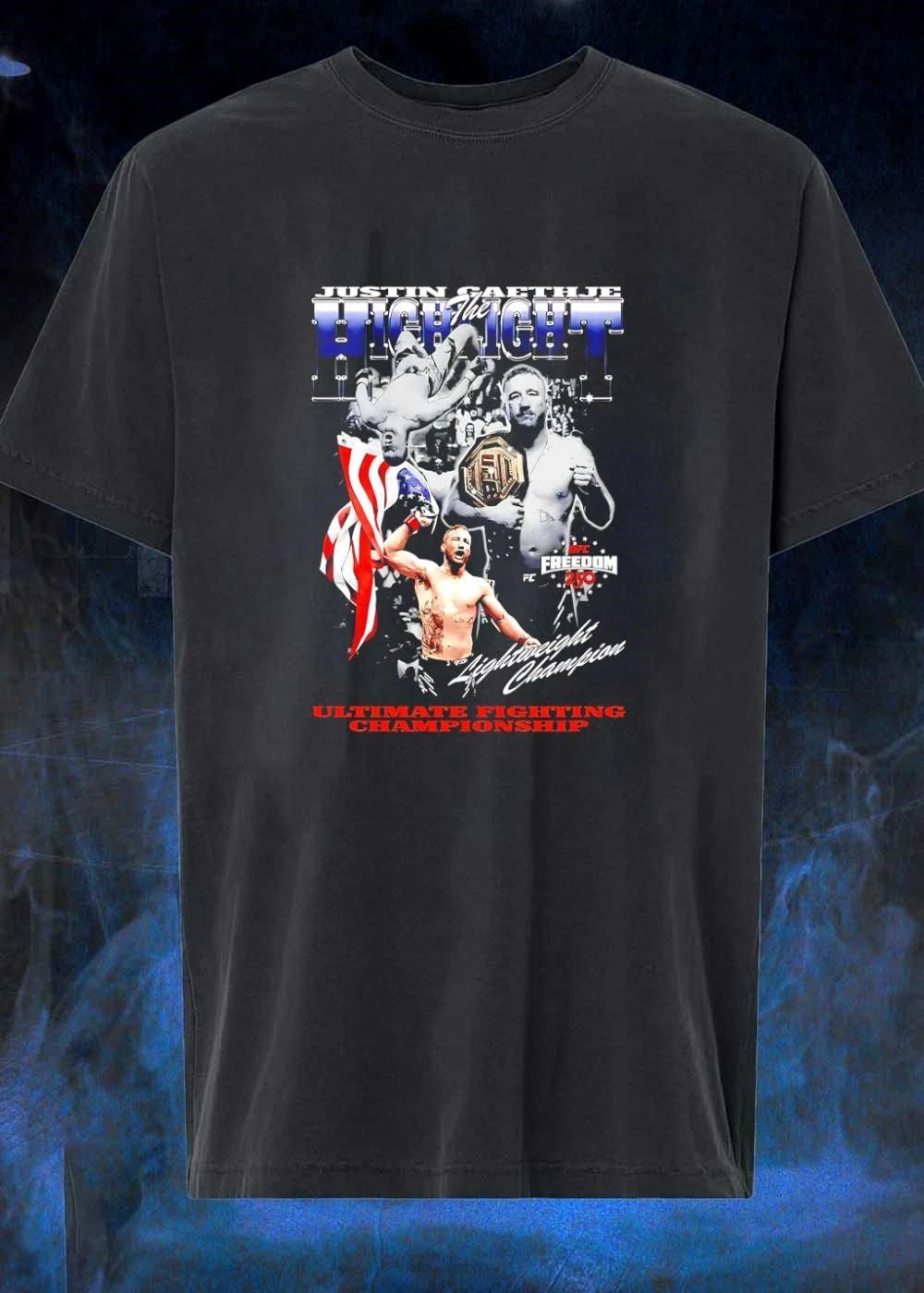 Justin Gaethje highlight the fight UFC Freedom 250 Lightweight Champion shirt