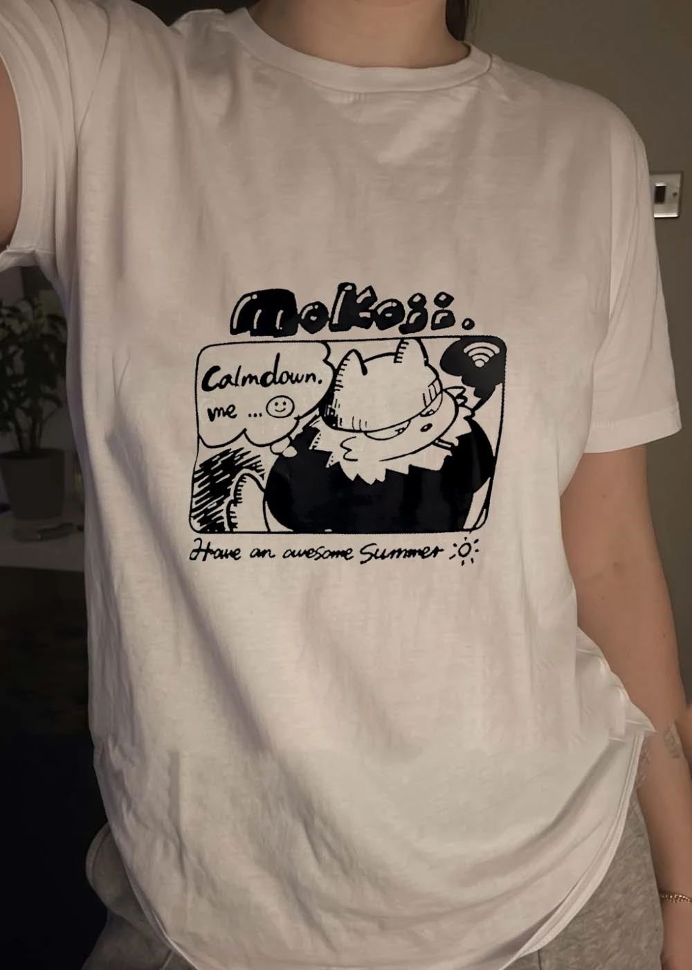Mokoji Have an Awesome Summer Calm Down Me Cat T-Shirt