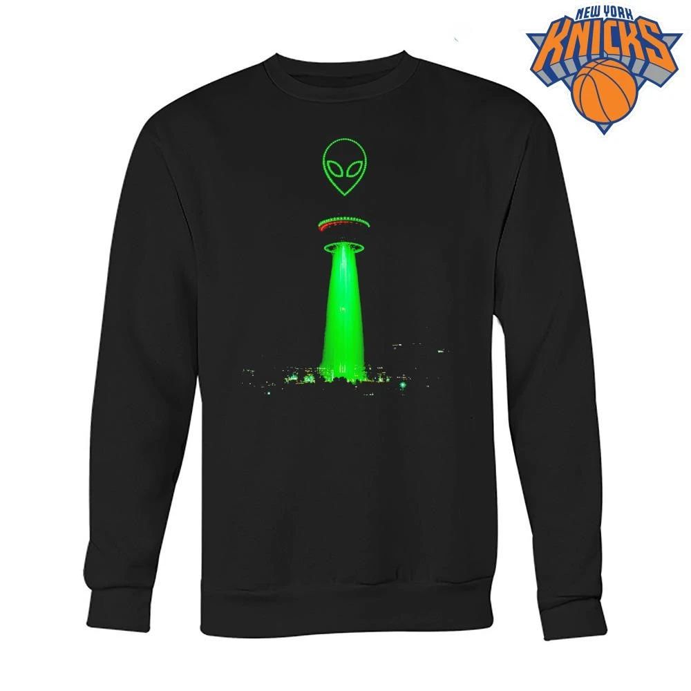Alien UFO Abduction Tower Green Laser Light Victor Wembanyama Wemby Basketball Shirt