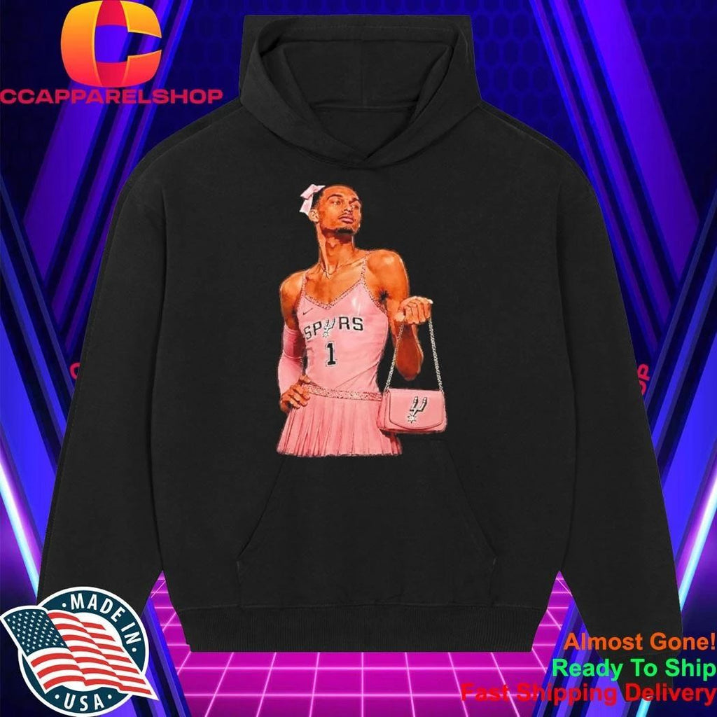 Victor Wembanyama San Antonio Spurs Pink Dress Black Shirt