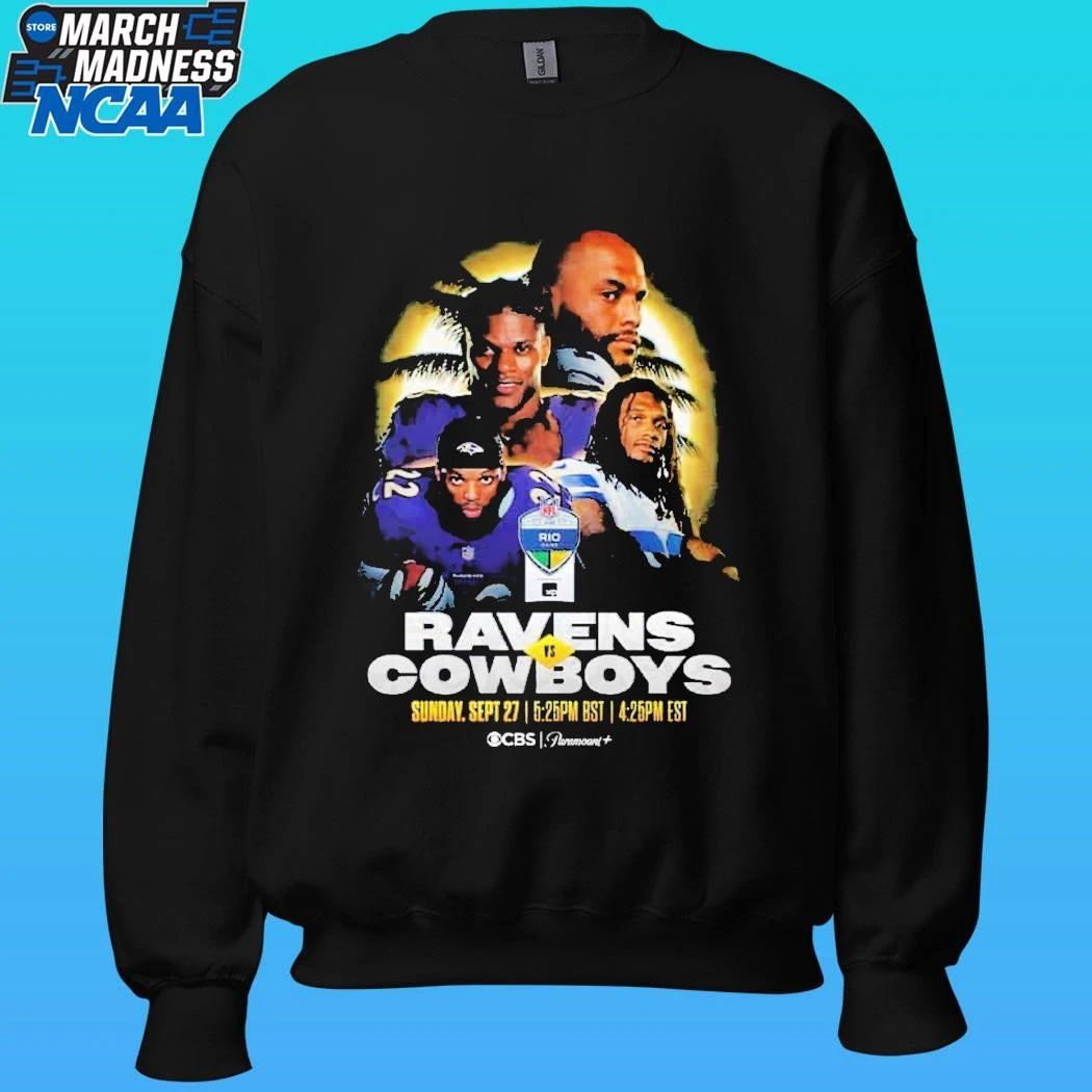 Rio Game 2026 Matchup Baltimore Ravens Vs Dallas Cowboys Week 3 On September 27 2026 Shirt