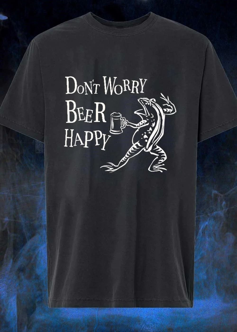 Funny Frog Graphic Don’t Worry Beer Happy T-Shirt