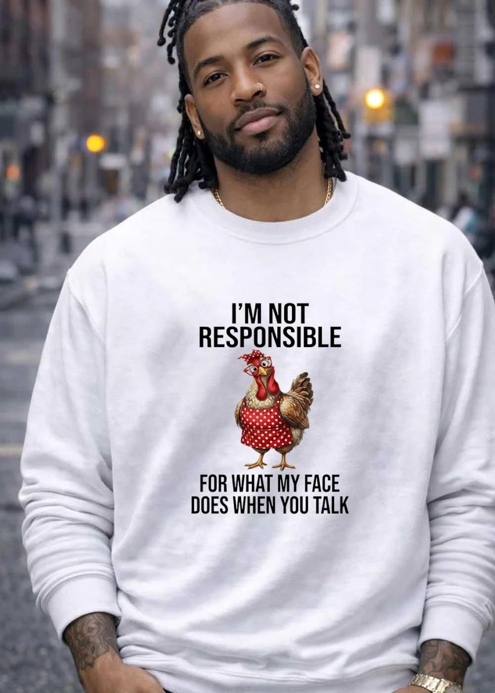 Funny Farm Fashion I am Not Responsible for what My Face does when You Talk shirt
