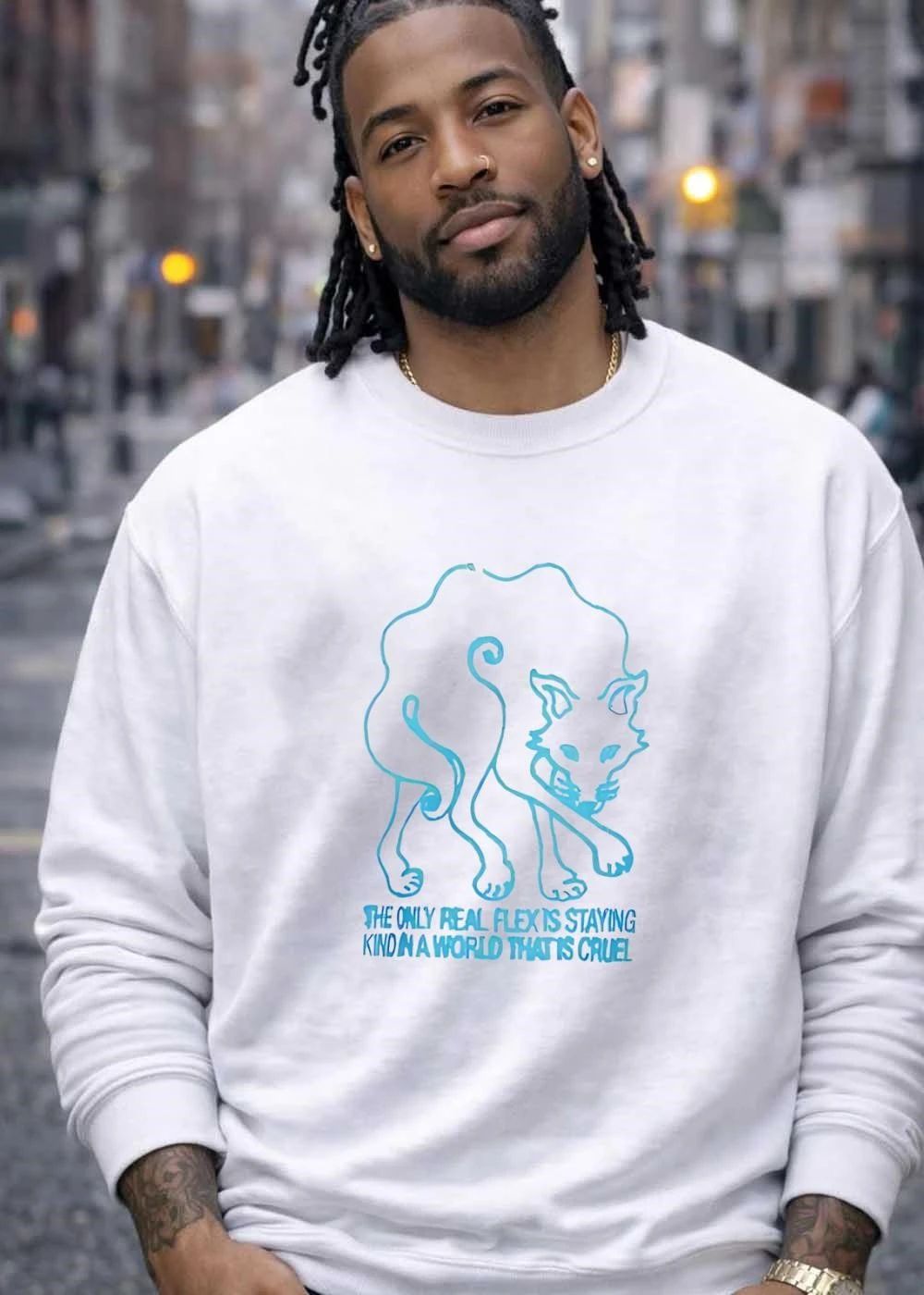 Wolf Walking The Only Real Flex Is Staying Kind in a World That Is Cruel T-Shirt