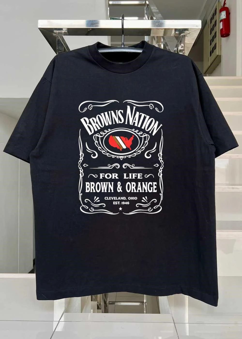 Cleveland Ohio Est 1946 Browns Nation For Life Brown and Orange shirt
