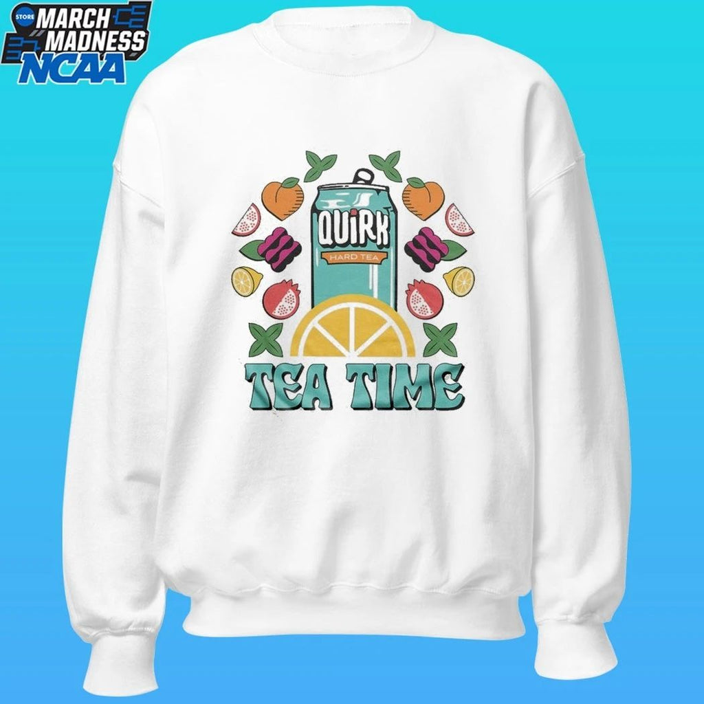 Boulevard Quirk Tea Time White & Teal Ringer Shirt