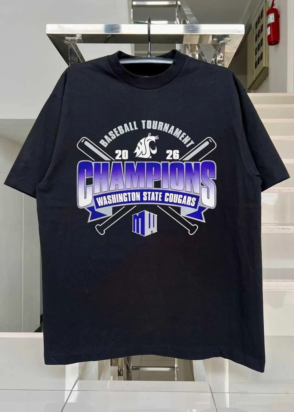 Washington State Cougars 2026 Baseball Tournament Champions MW Shirt