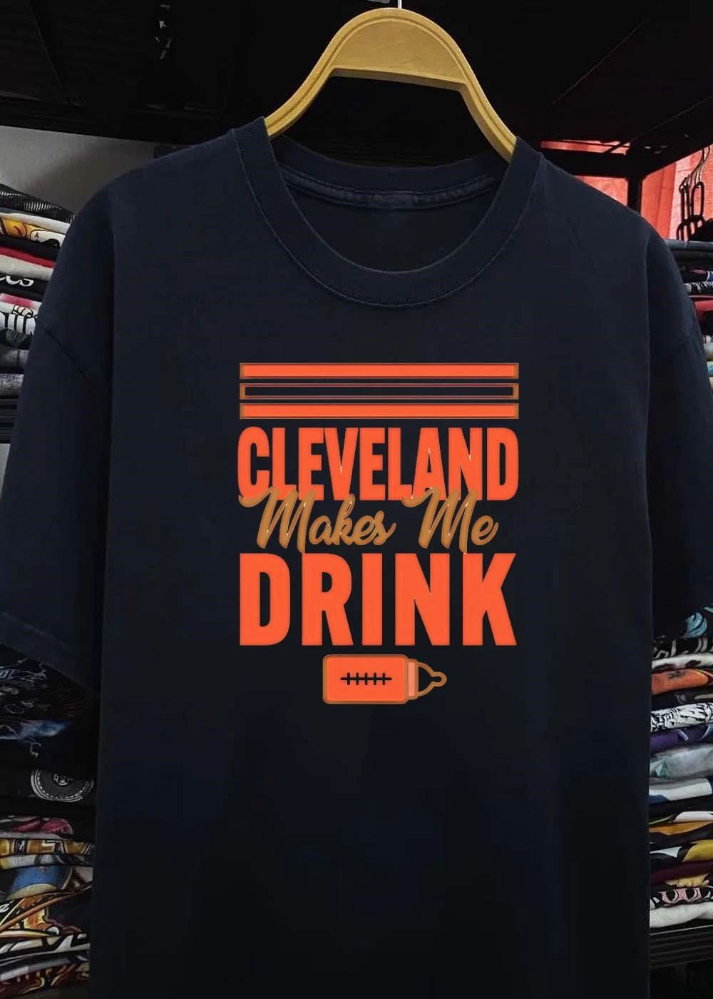 Cleveland Browns Fan Gift Apparel Cleveland Makes Me Drink Baby Bottle shirt