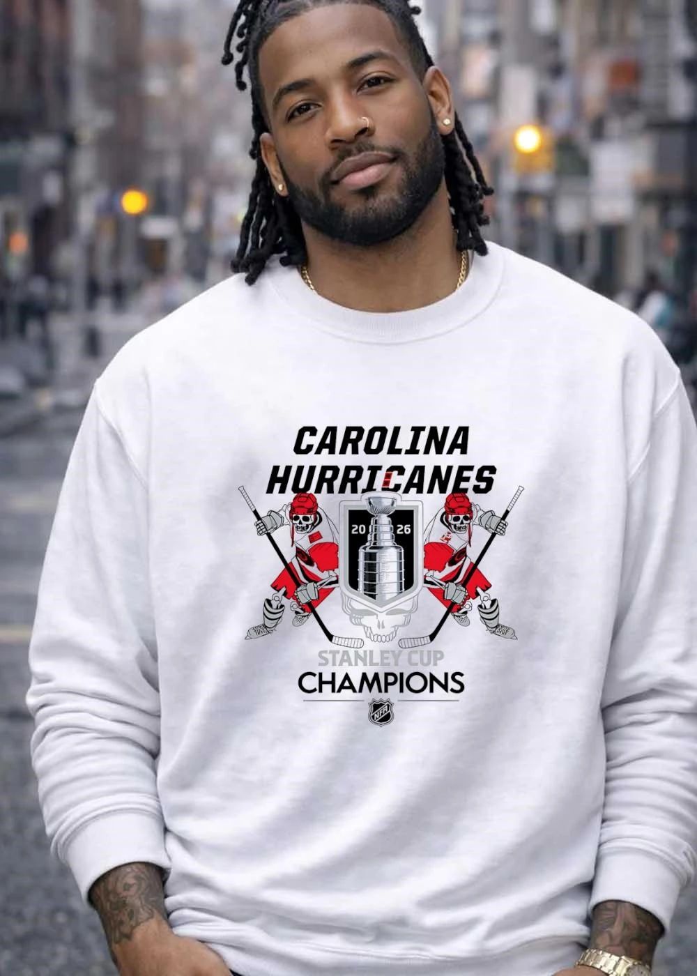 Carolina Hurricanes 2026 Stanley Cup Champions Skeleton Hockey T-Shirt
