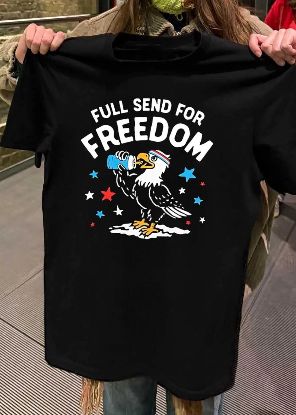 Full Send for Freedom Eagle Drinking Beer Shirt