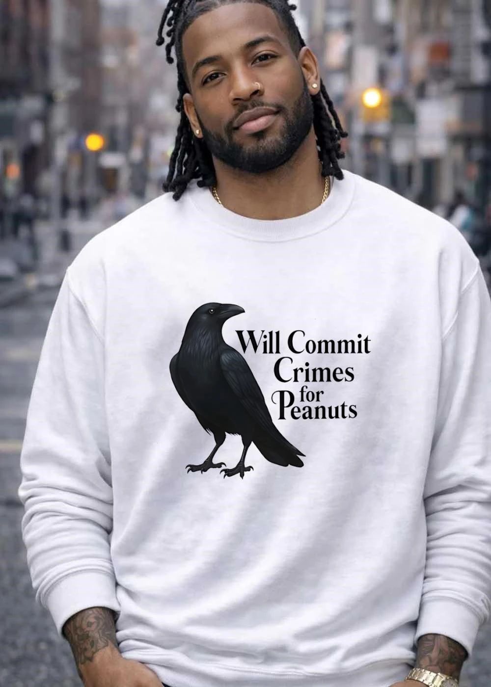 Will Commit Crimes For Peanuts Black Crow Raven shirt